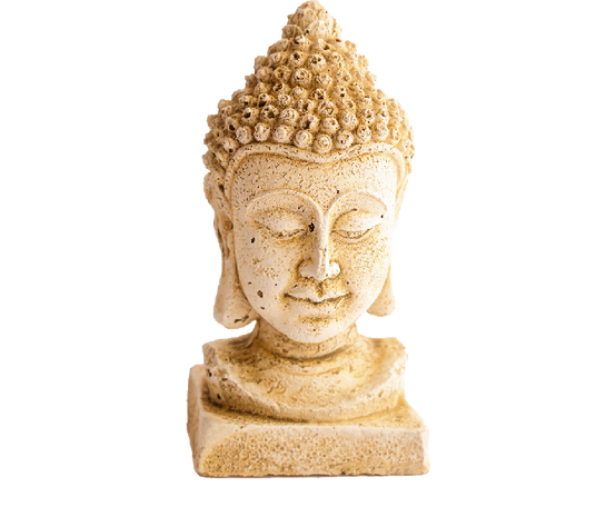 Mini statue tête de Bouddha Hindou socle vieilli