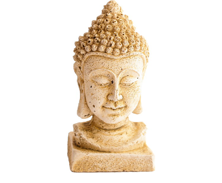Mini statue tête de Bouddha Hindou socle vieilli