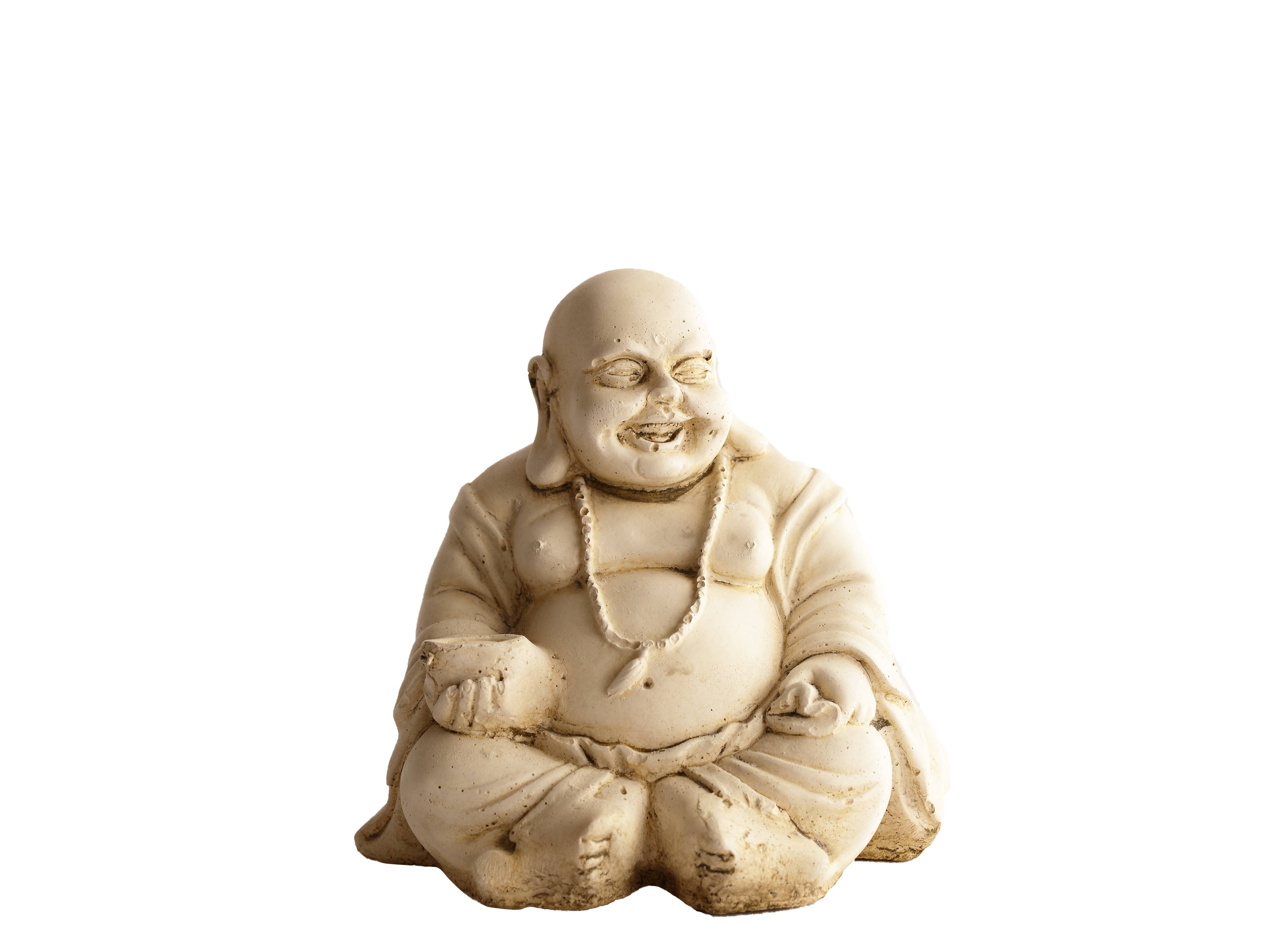 Statue Mini Bouddha chinois coupe vieilli l.14 x P.12 x H.15 cm