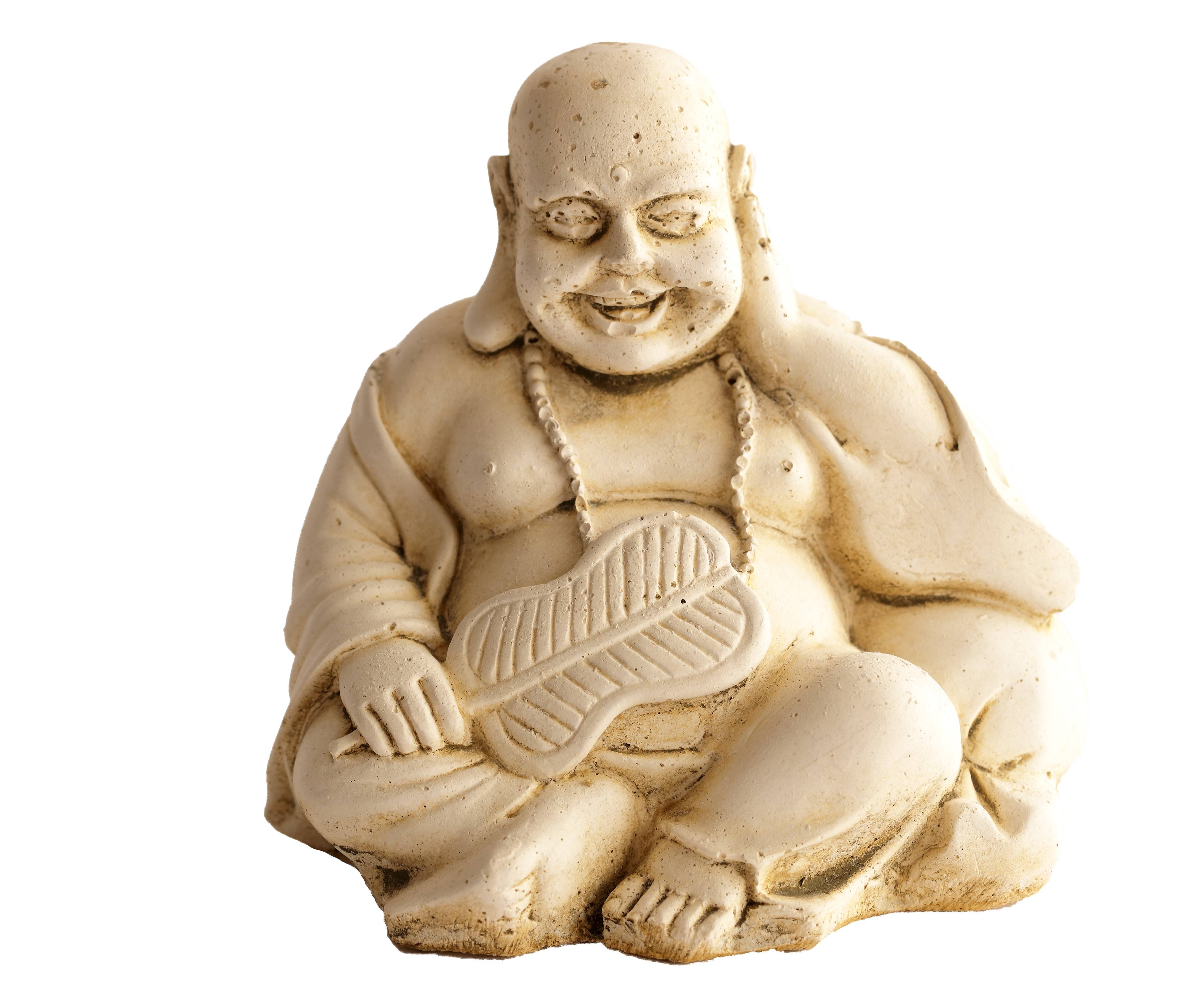 Statue Mini Bouddha chinois palme vieilli l.15 x P.10 x H.15 cm