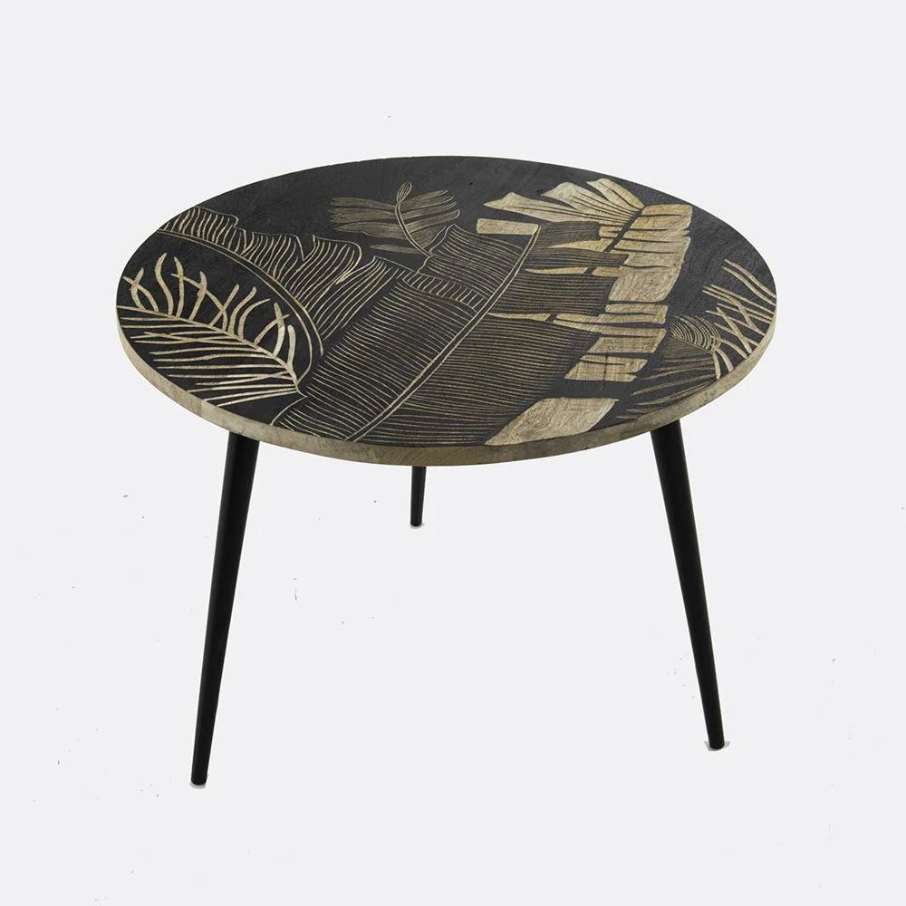Table basse bois noir L 40 cm l 40 cm H 60 cm – AMADEUS - Imagen 1