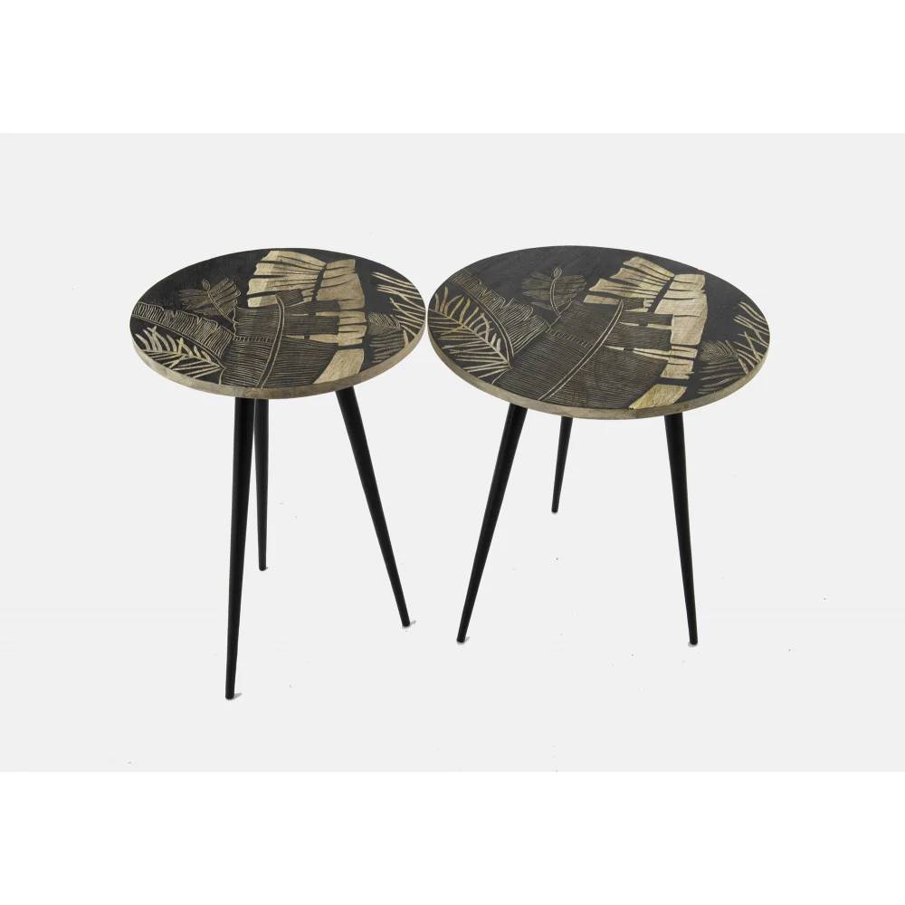 Table basse bois noir L 40 cm l 40 cm H 60 cm – AMADEUS - Imagen 2