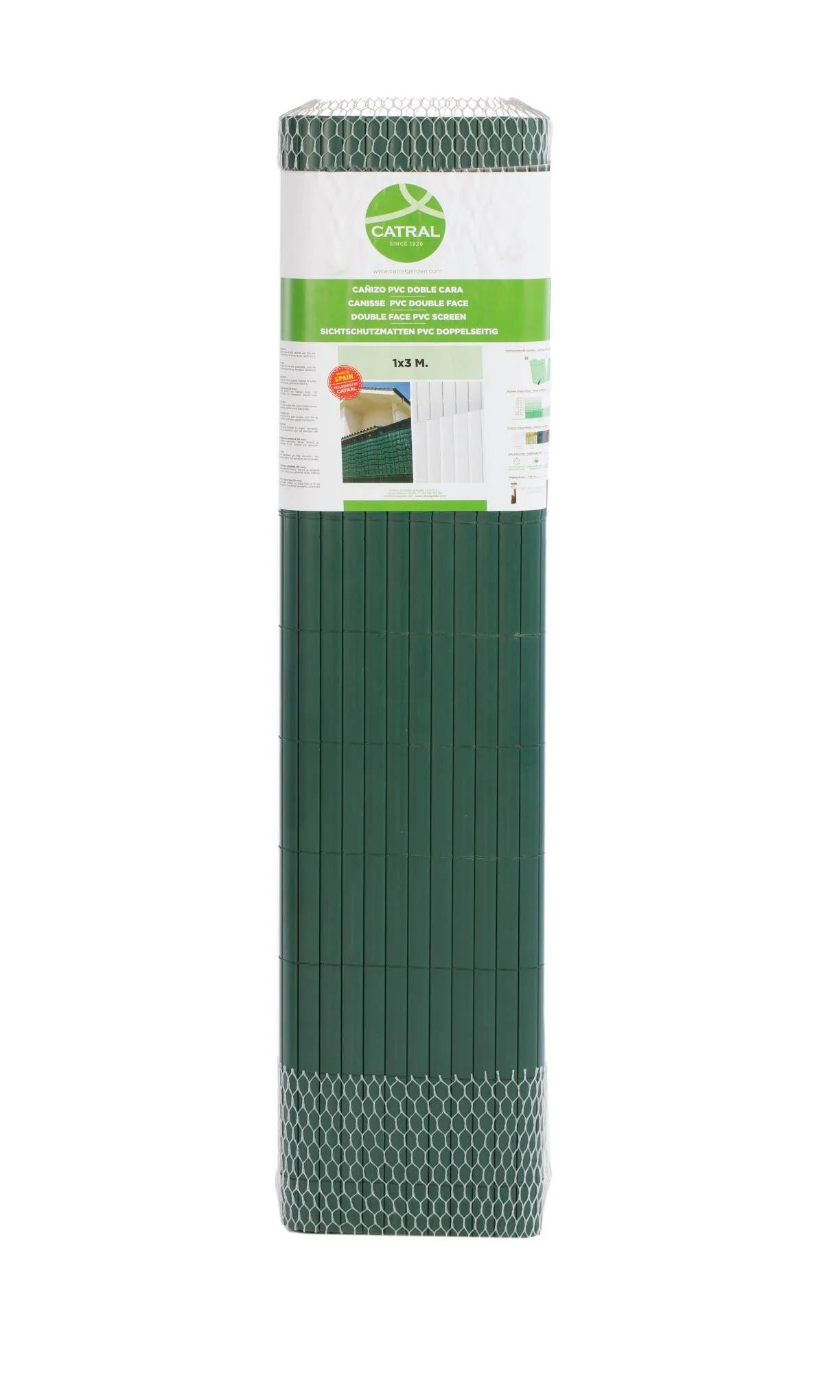 Canisse double face PVC vert H 2 m L 3 m - SUPERIOR
