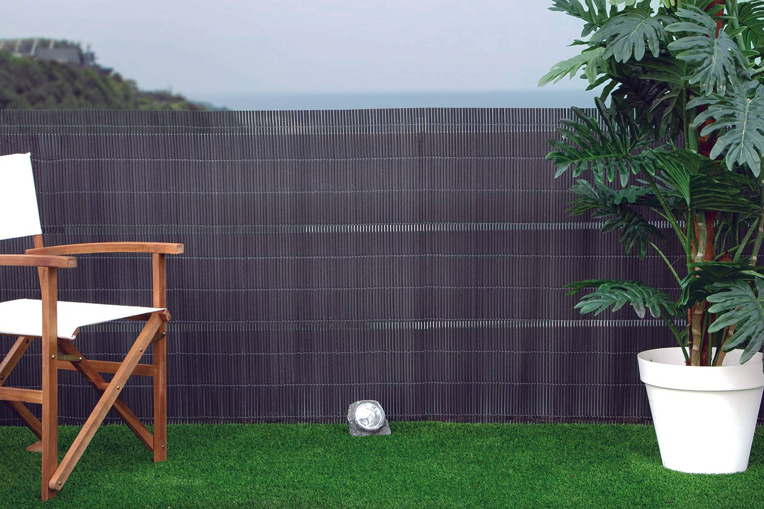 Canisse imitation osier composite gris clair H.1,5 x L.3 m - NORTENE
