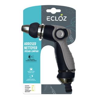 Ecloz - Pistolet d'arrosage jet réglable métal gainé ECLOZ