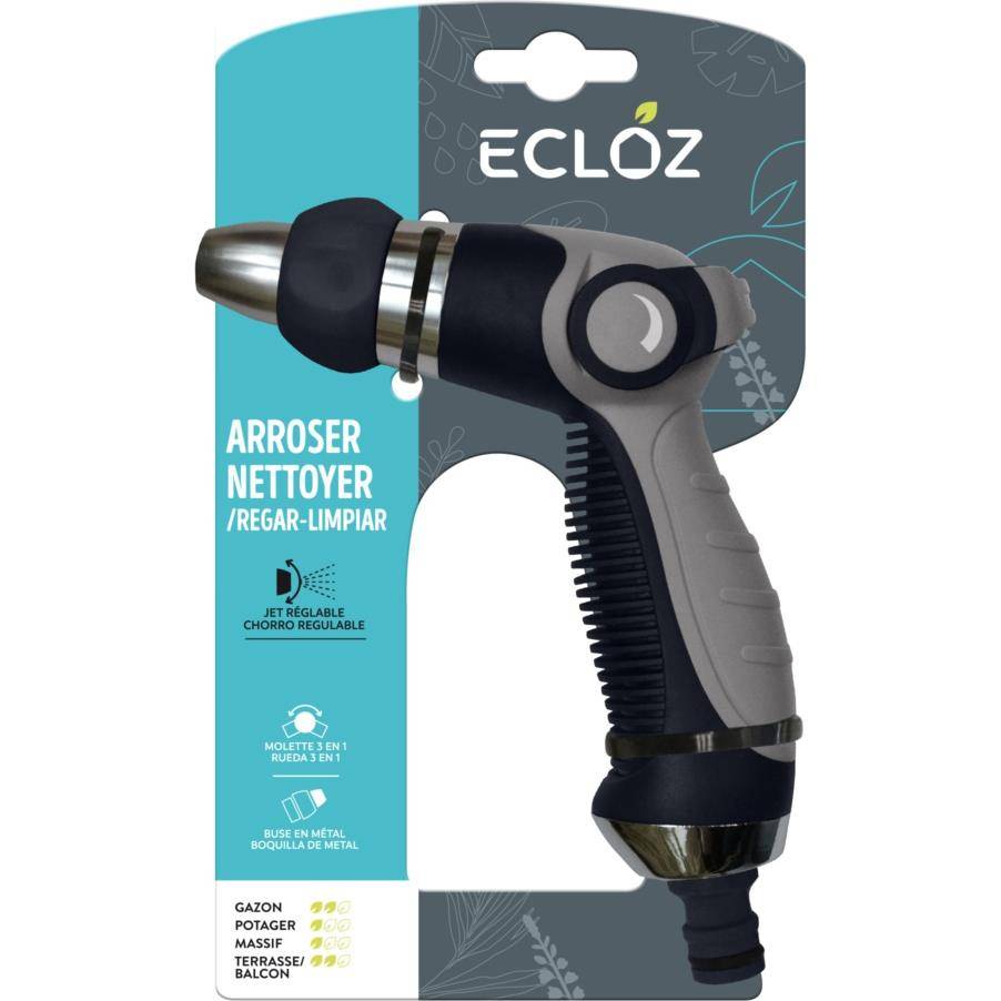 Ecloz - Pistolet d'arrosage jet réglable métal gainé ECLOZ - Imagen 2