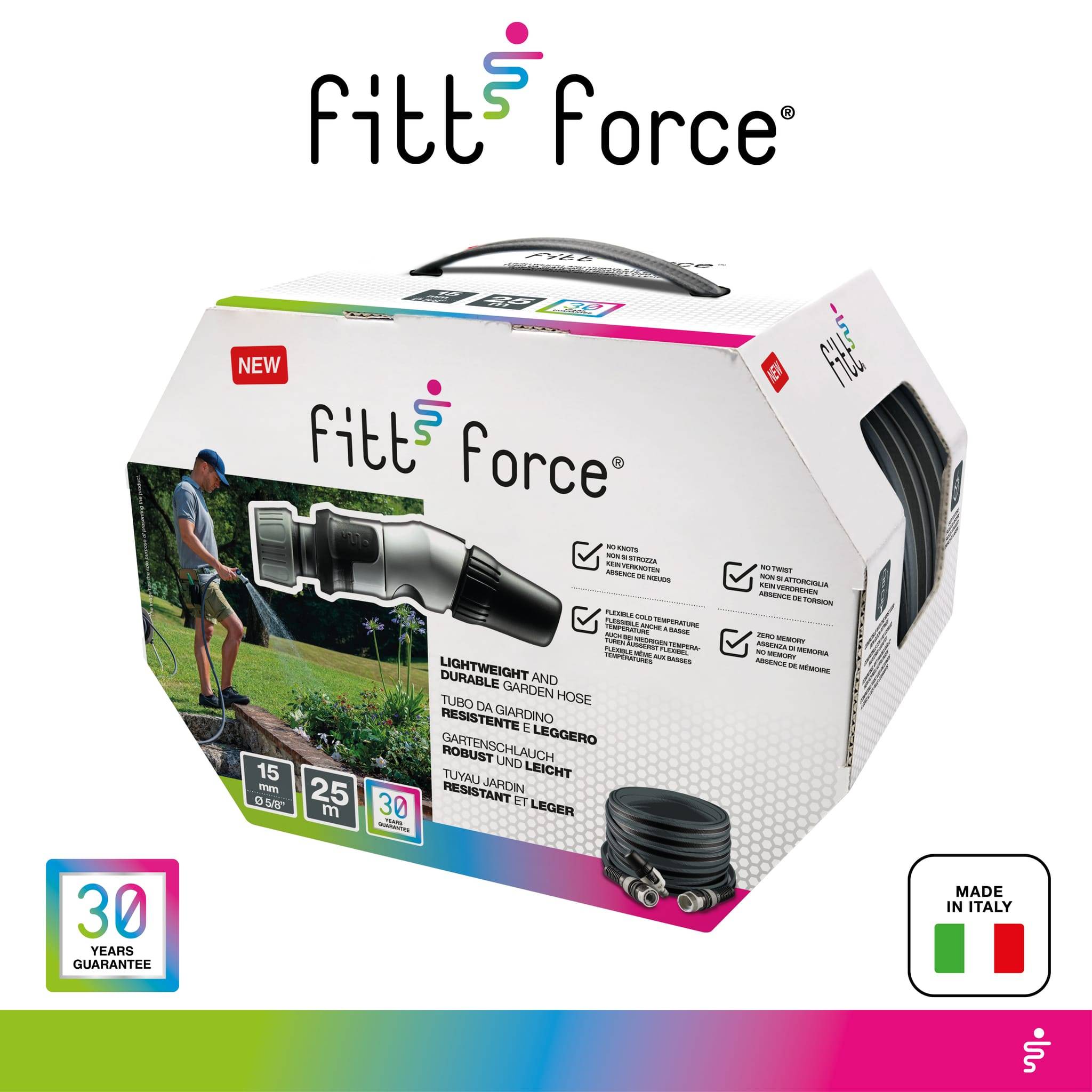 Manguera de riego ligera sin PVC lima L.15 m Ø 12 mm - FITT FORCE - Imagen 1