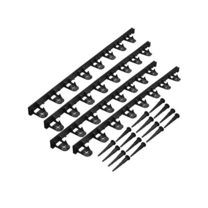 Set 4 bordures noir gazon L.400 x H.4,50 cm - 16 ancres incluses