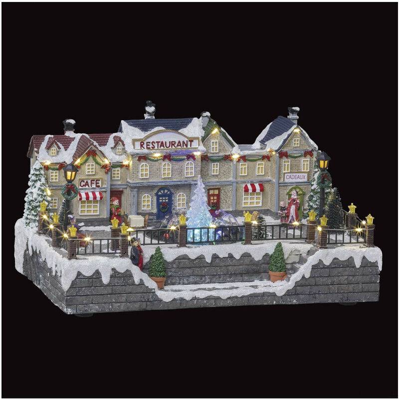Fontaine Lumineuse Polyrésine Blanc chaud L 38 cm H 21,5 cm -