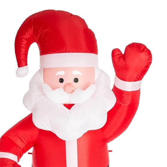 Automate gonflable Père Noël polyester rouge blanc H 180 cm - Image 3
