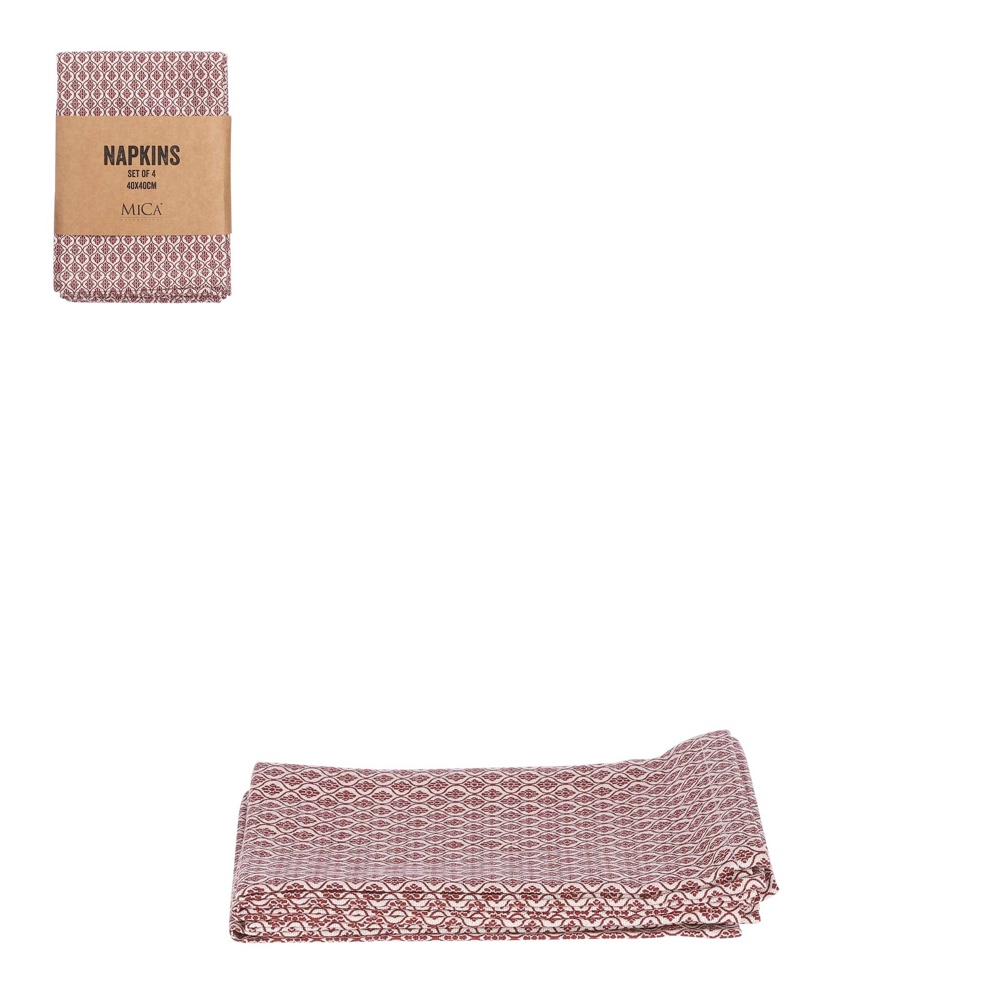 Badhi serviette marron 4 pieces -coton-Marron- l40xb40cm