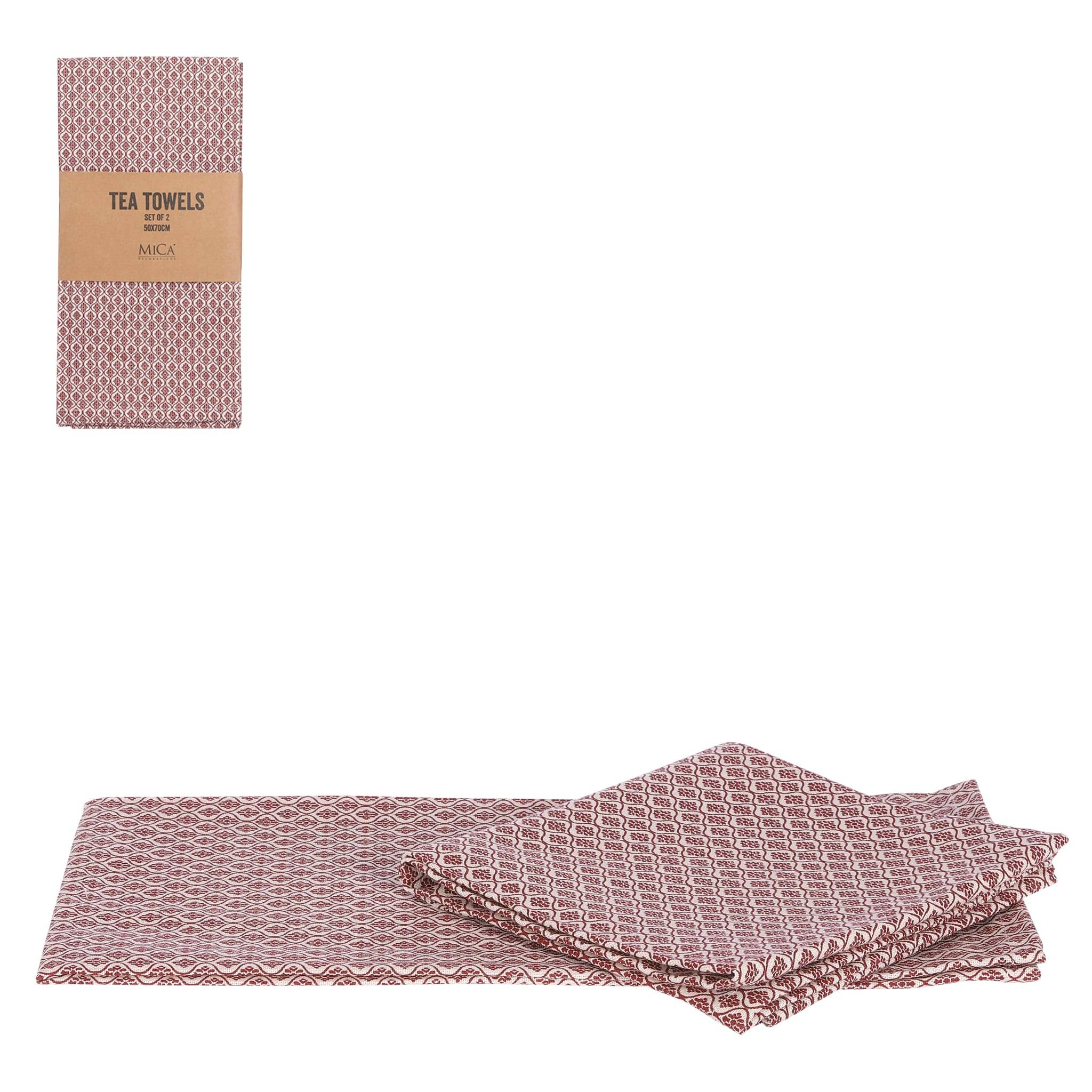 Badhi torchon marron 2 pieces -coton-Marron- l70xb50cm