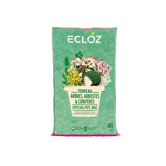 Ecloz - Terreau pour arbres, arbustes, conifères en pot 40 L ECLOZ