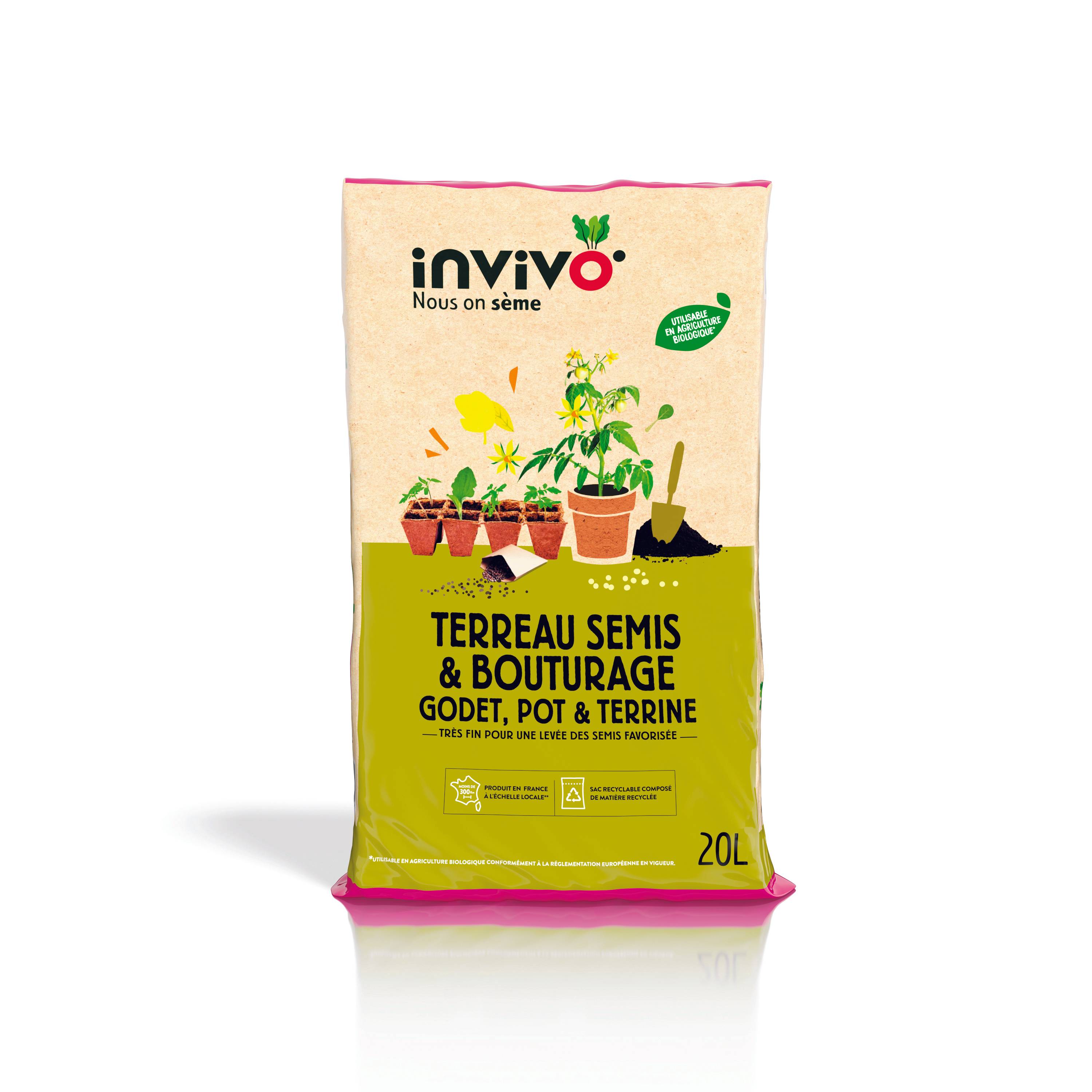 Invivo Nous On Sème - Terreau semis bouturage 20 L - INVIVO Nous on sème - Image 1