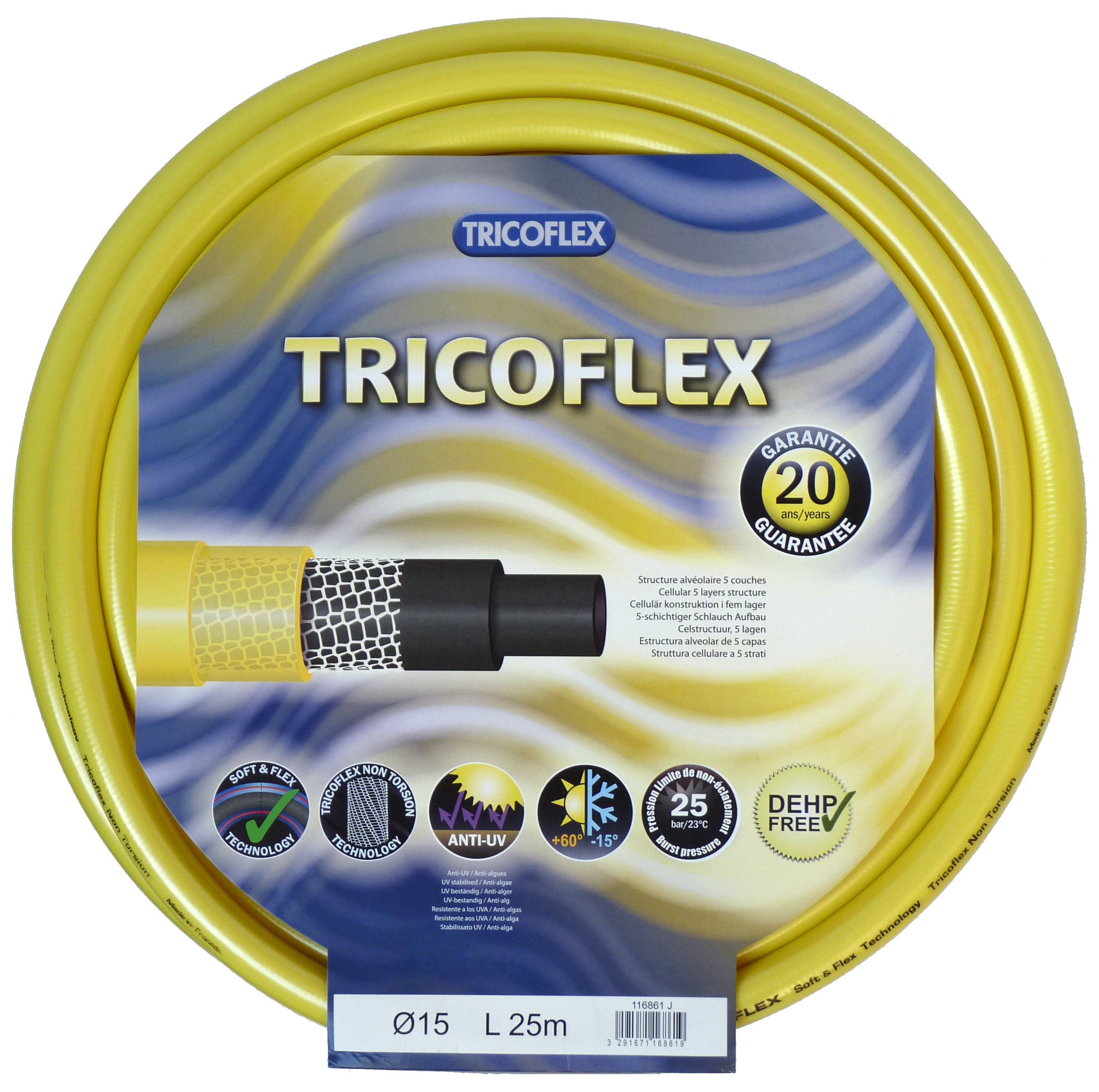 Hozelock - Tuyau d'arrosage Jaune - TRICOFLEX - Imagen 1