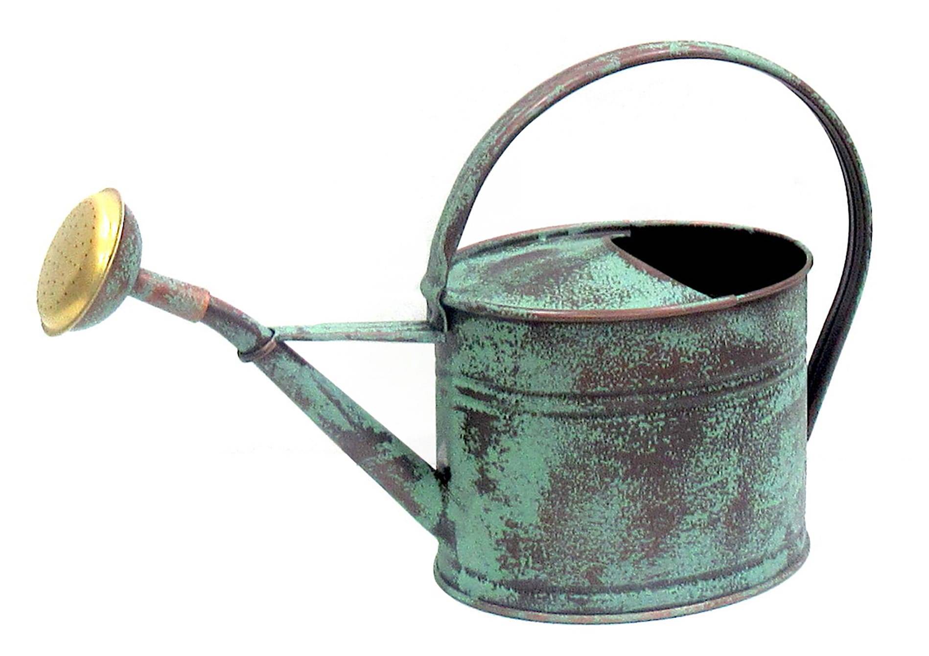 Arrosoir ovale acier galvanisé vert vieilli 1,75L - Imagen 1