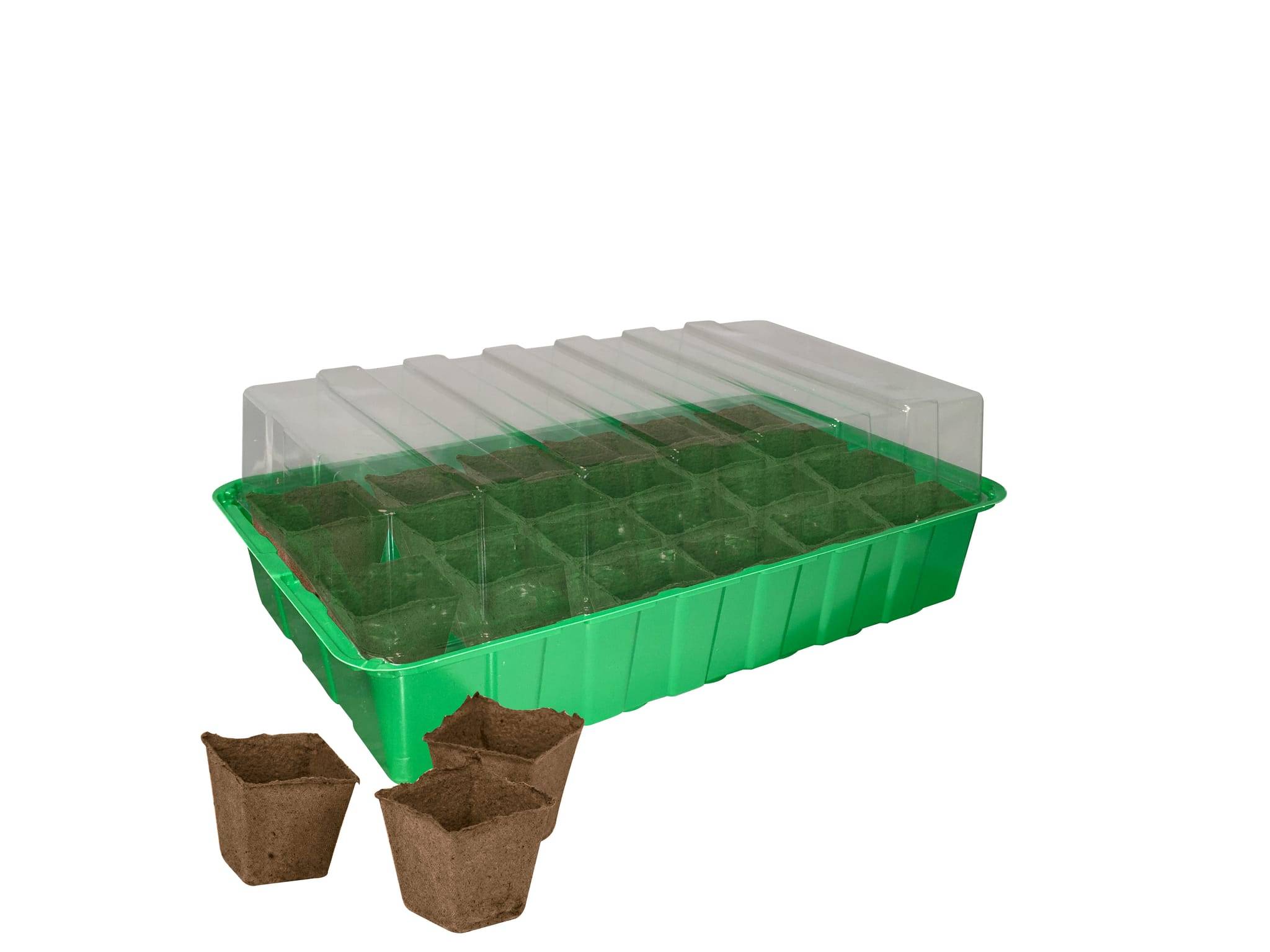 Mini serre fertile l.36 x i.22 x h.13m + 24 godets 5x5cm