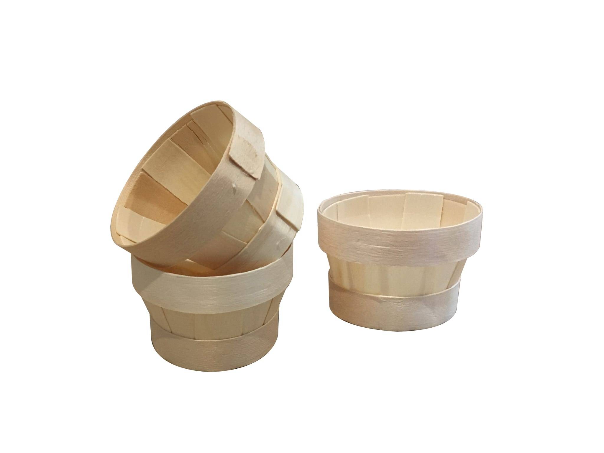 Lot de 3 godets bois