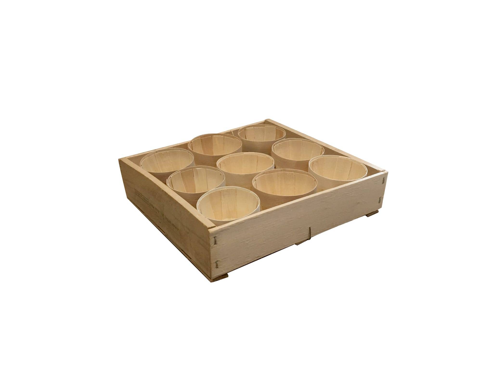 Caissette bois + 9 godets bois