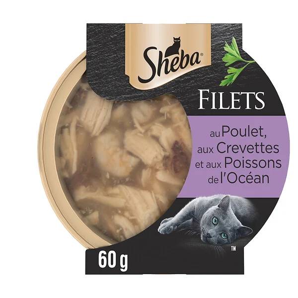 Filets Poulet Crevette Nourriture Pour Chat 60g – SHEBA