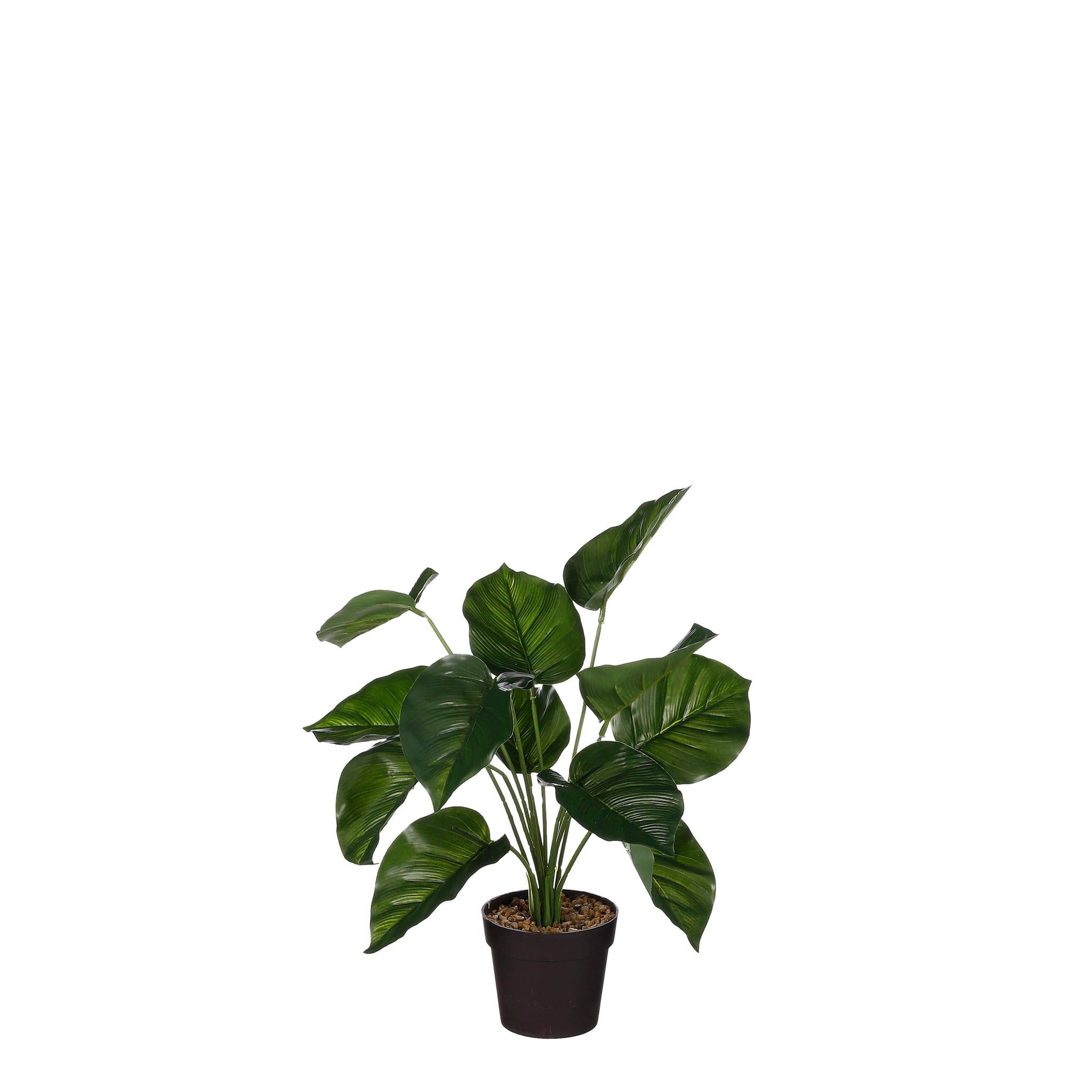 Philodendron en pot vert -polyester-Vert- h40xd35cm