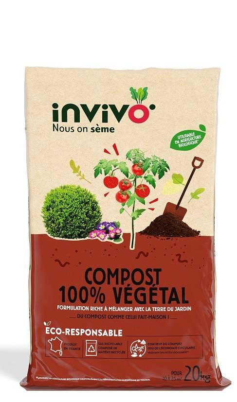 Invivo Nous On Sème - Compost 100% végétal Invivo Nous on Sème 20 kg - Imagen 2