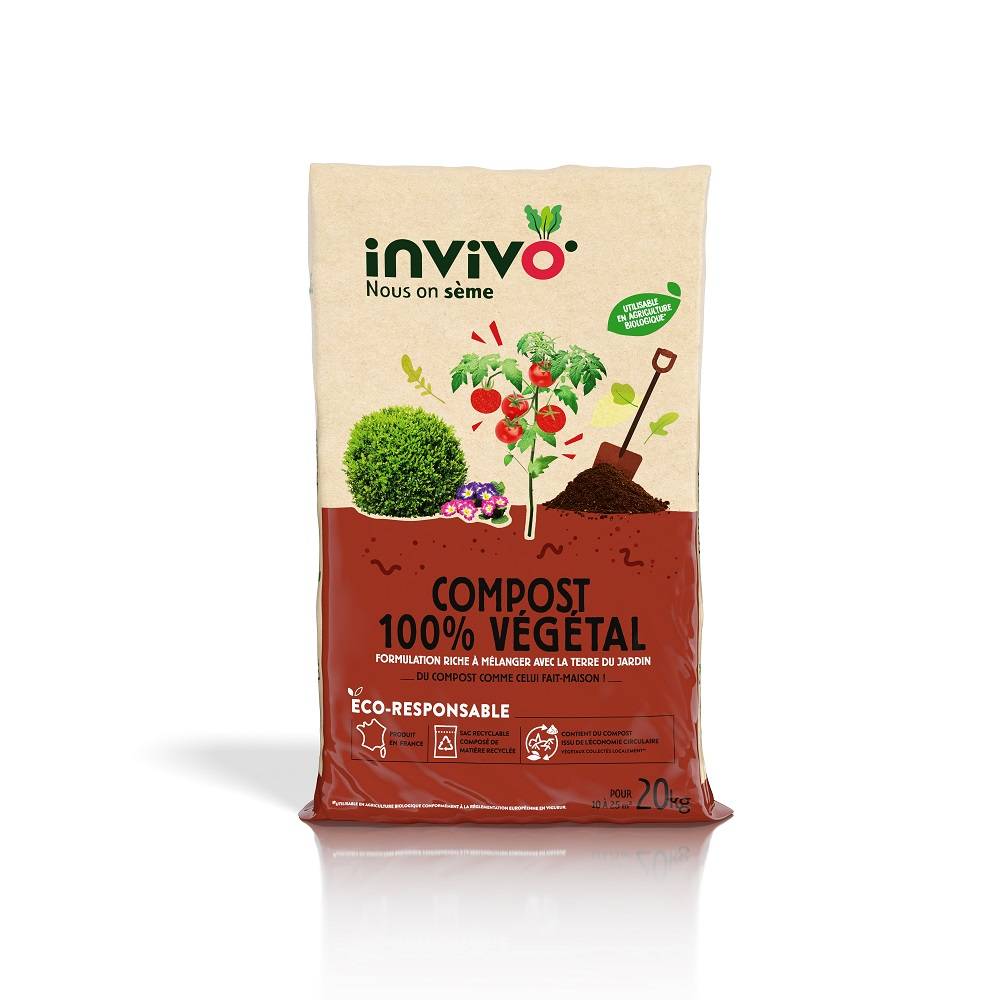 Invivo Nous On Sème - Compost 100% végétal Invivo Nous on Sème 20 kg - Imagen 4
