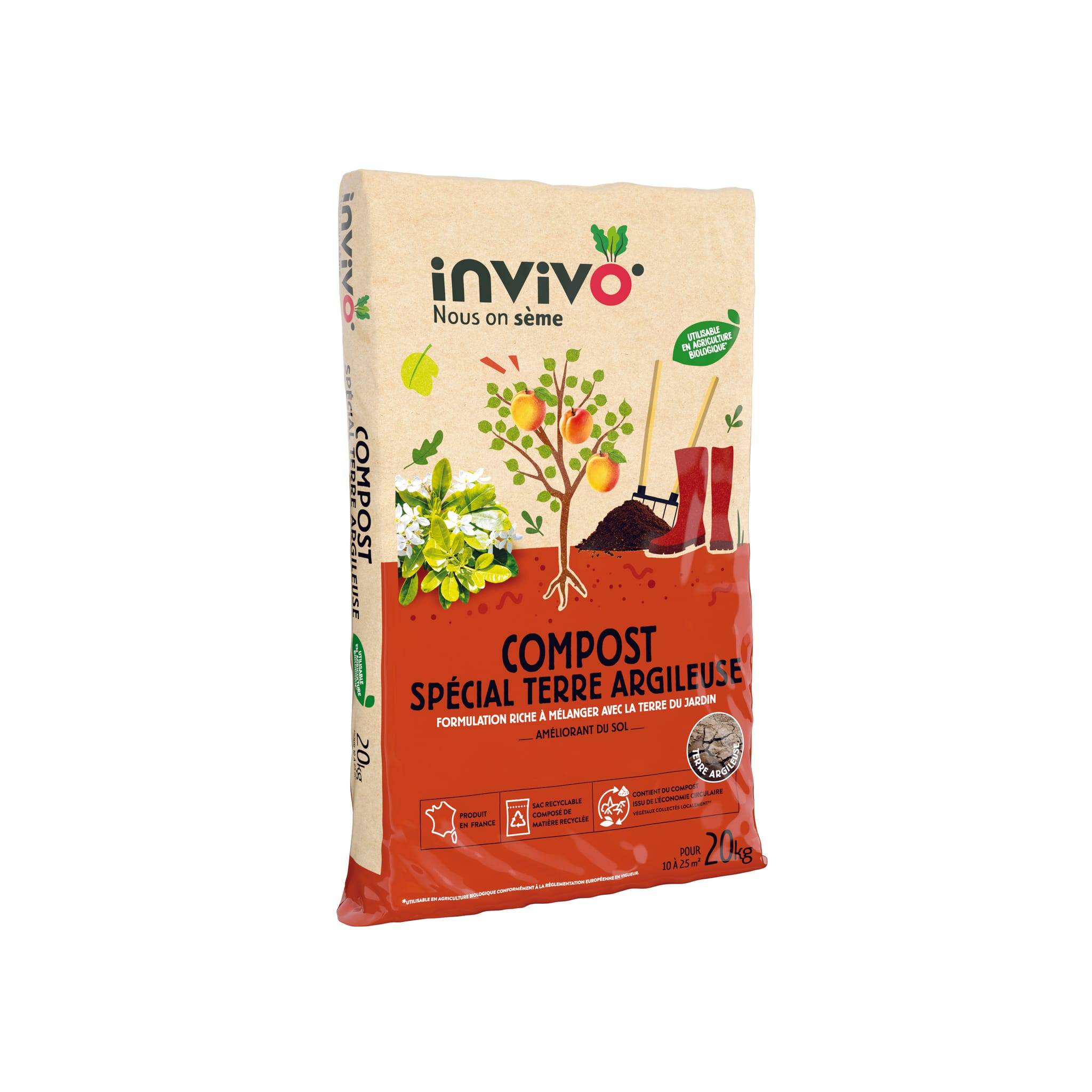 Invivo Nous On Sème - Invivo Nous on Sème - Compost pour sol argileux - 20 kg