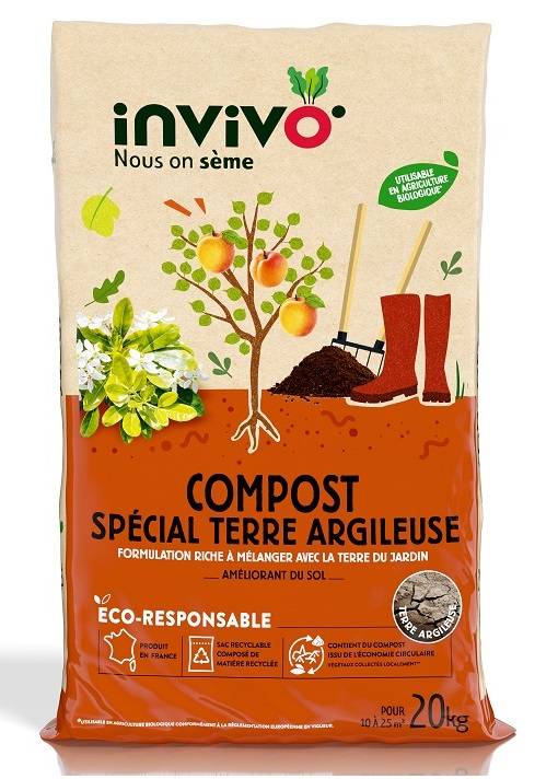 Invivo Nous On Sème - Invivo Nous on Sème - Compost pour sol argileux - 20 kg - Imagen 2