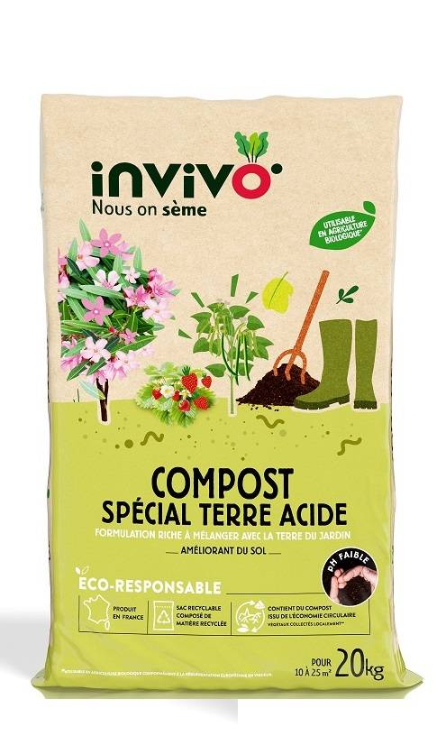Invivo Nous On Sème - Invivo Nous on Sème - Compost pour sols acides - 20 kg - Imagen 2