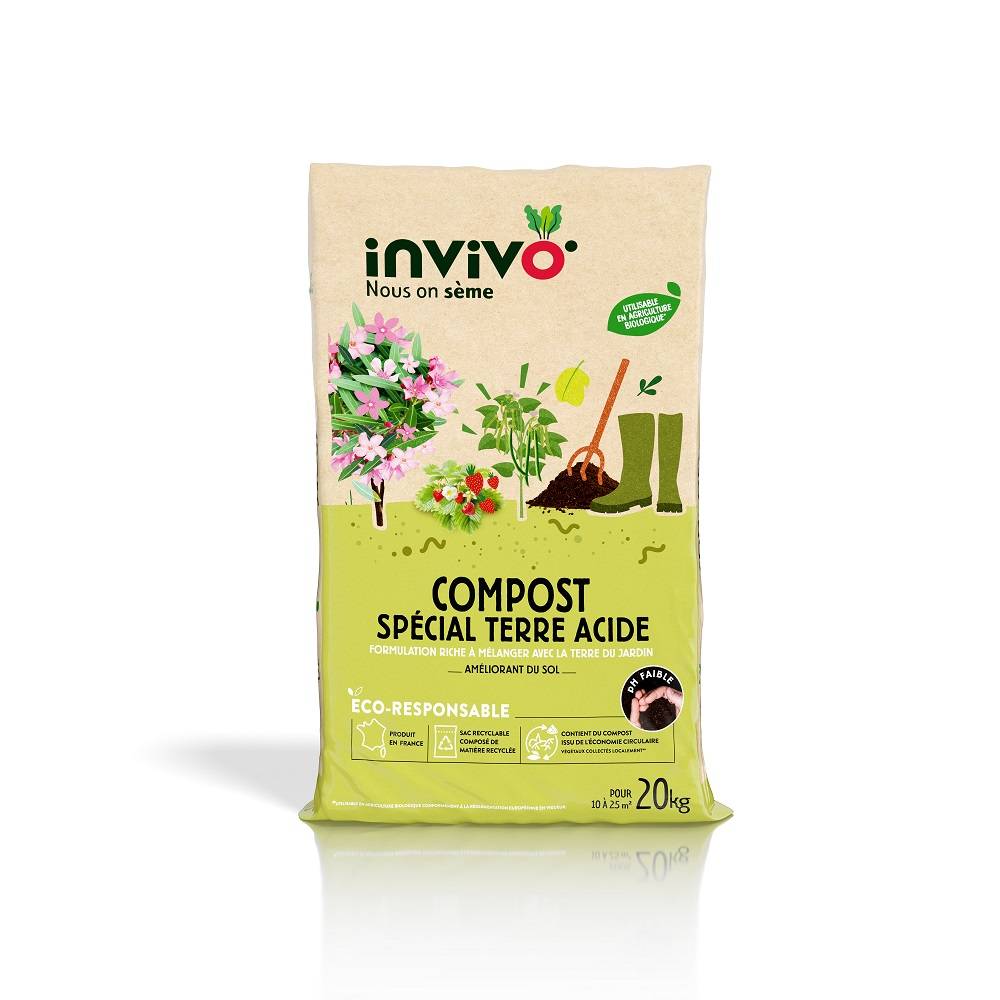 Invivo Nous On Sème - Invivo Nous on Sème - Compost pour sols acides - 20 kg - Imagen 3