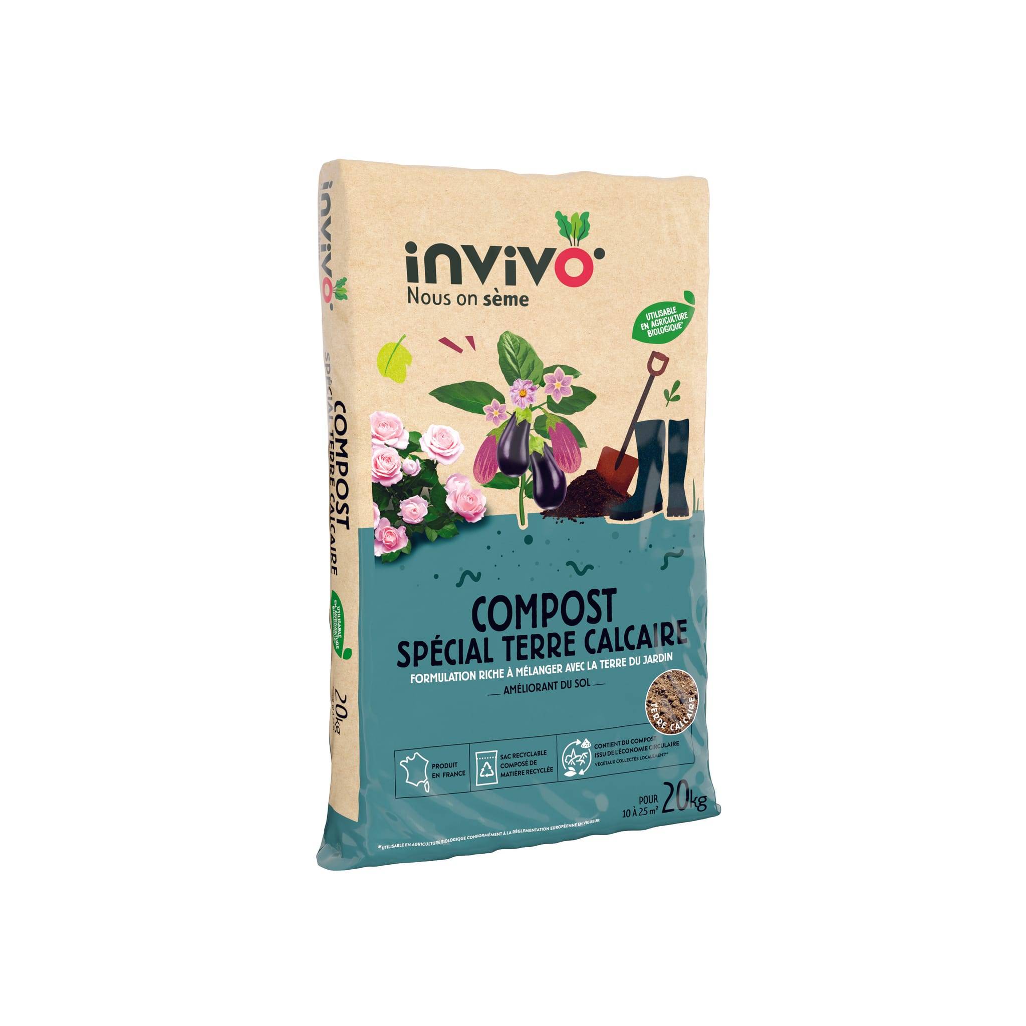 Invivo Nous On Sème - Invivo Nous on Sème - Compost pour sols calcaires - 20 kg