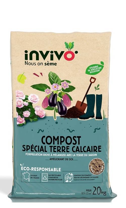 Invivo Nous On Sème - Invivo Nous on Sème - Compost pour sols calcaires - 20 kg - Imagen 2