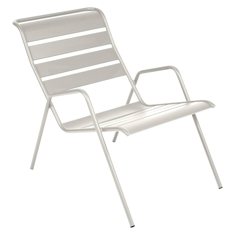 Fermob - Fauteuil de jardin bas acier gris argile Monceau Fermob