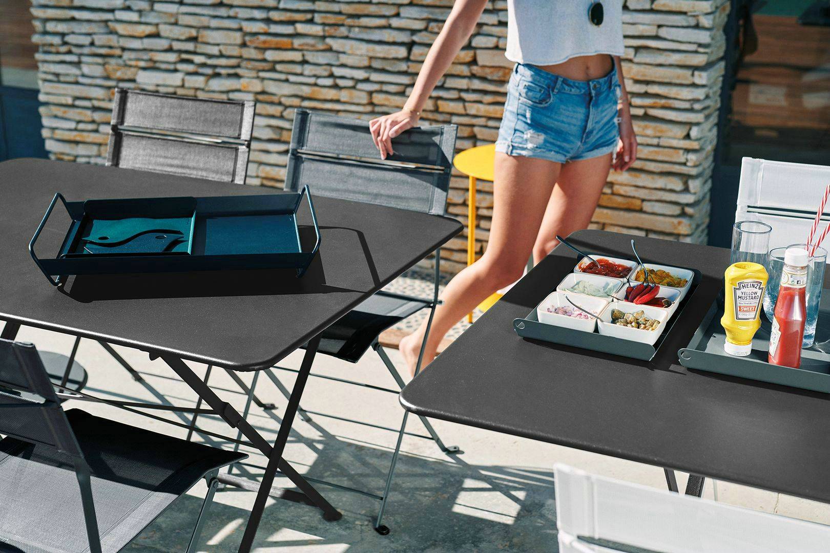 Fermob - Table de jardin rectangulaire pliante acier bleu acapulco 6 personnes Cargo Fermob - Imagen 2
