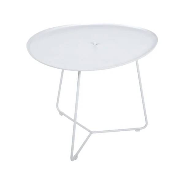 Table basse rond métal blanc L 44 cm l 55 cm H 43 cm Cocotte – FERMOB - Image 1