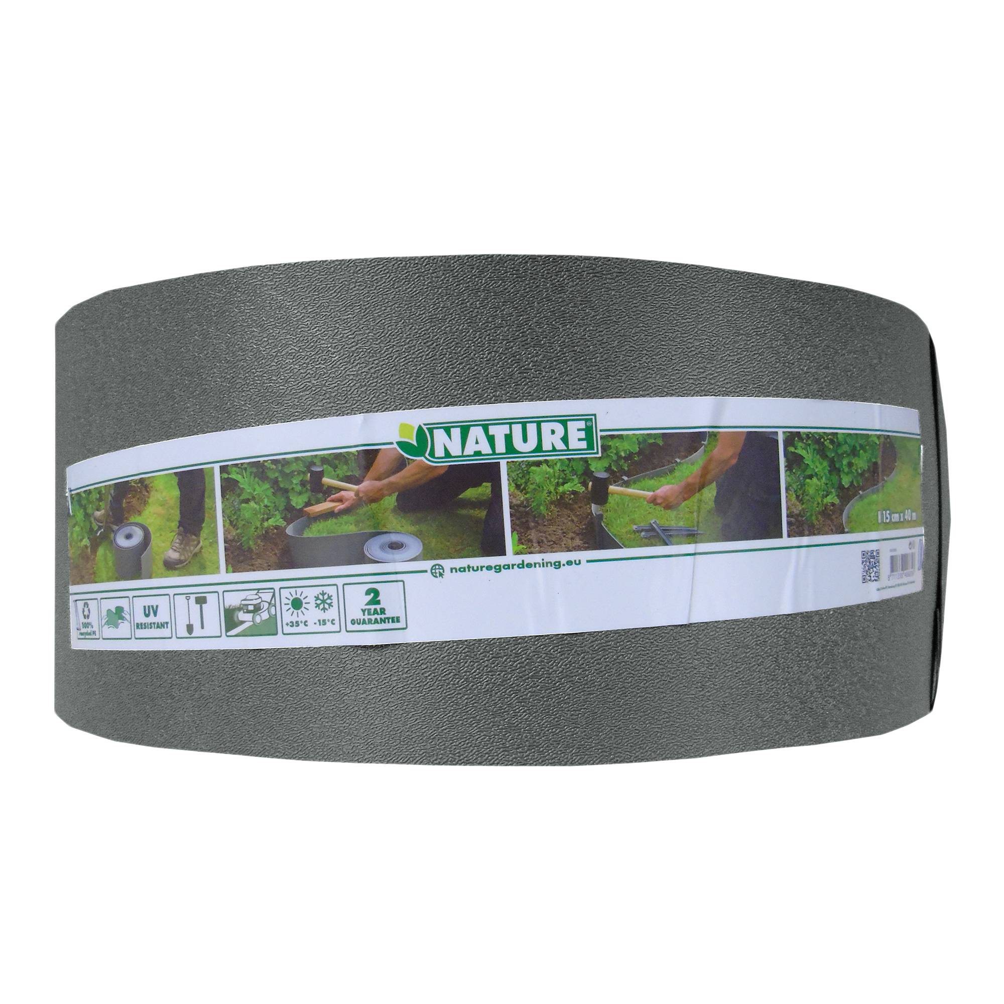 Bordure de jardin PE recyclé gris H 15 cm L 40 m - NATURE - Imagen 4
