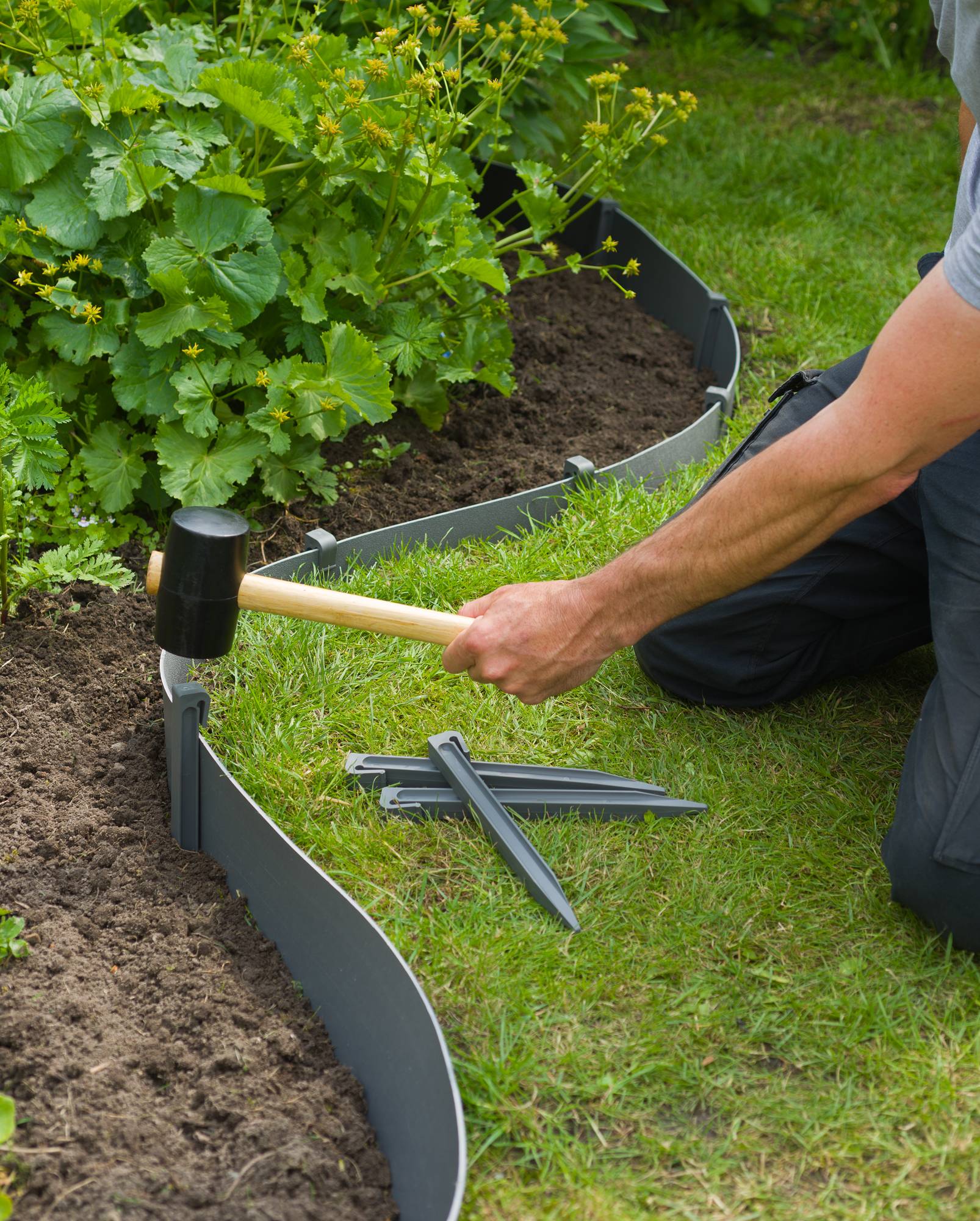 Bordure de jardin PE recyclé gris H 15 cm L 40 m - NATURE - Imagen 5