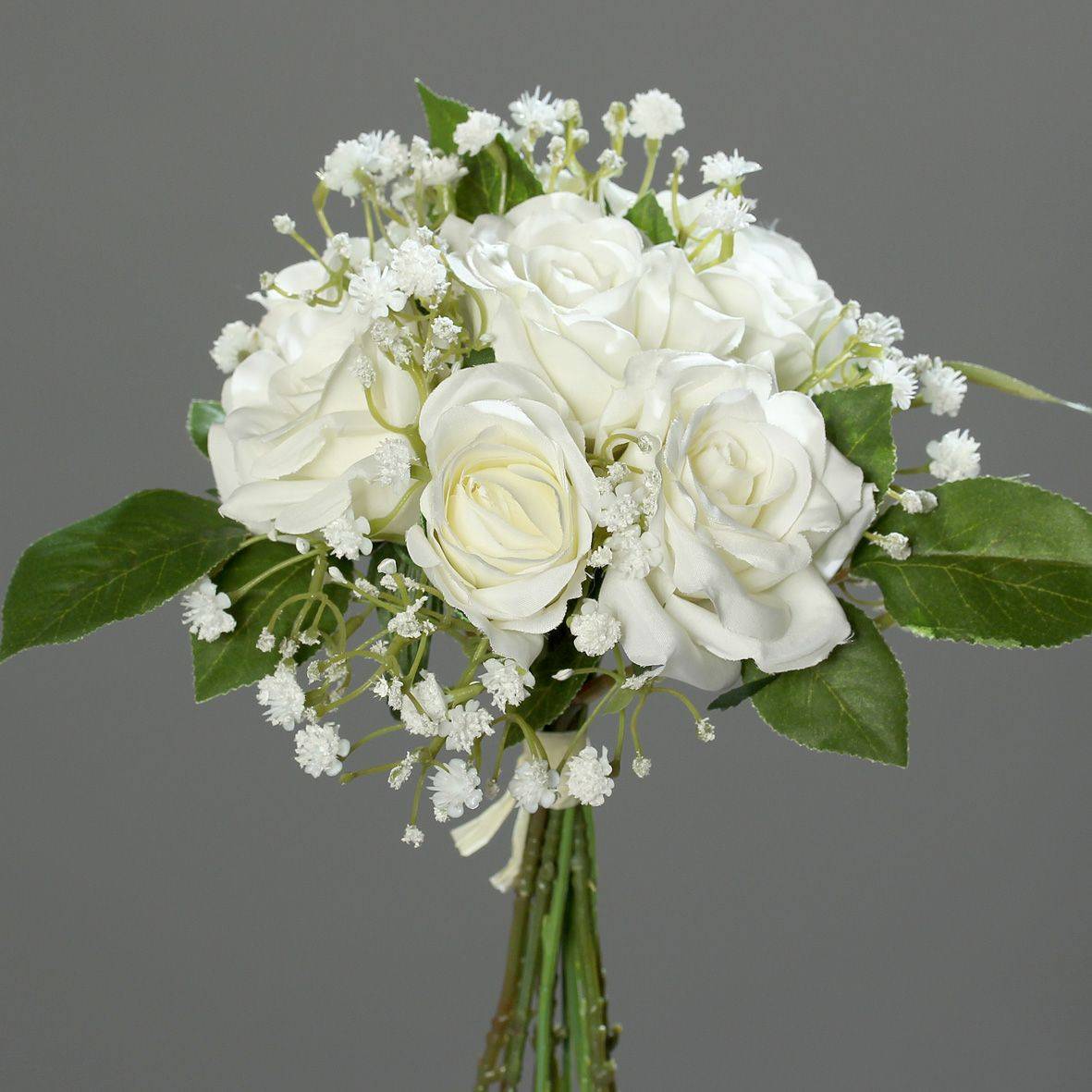 DPI - rose-gypsophile, bouquet, creme, 20 cm