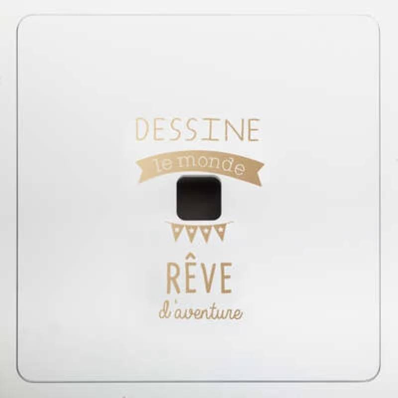Table bac enfant MDF blanc et doré – ATMOSPHERA