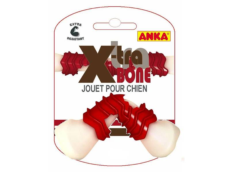 Jouet pour chien nylon coloris variés modèle X-TRA BONE WINDING SMALL 12,5 cm – ANKA