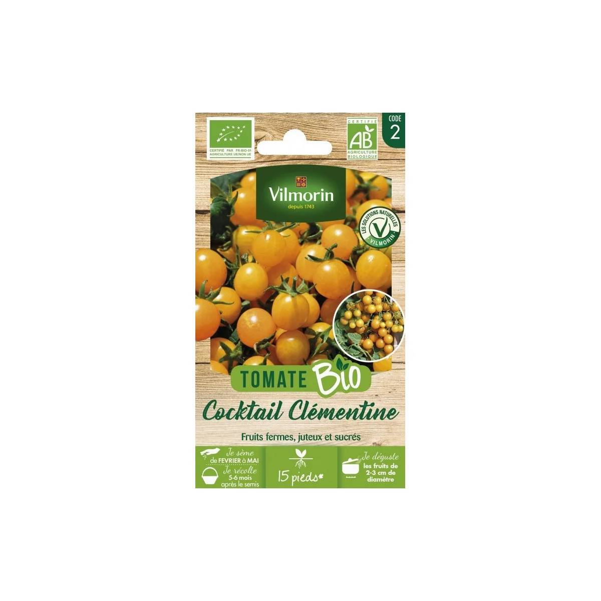 Vilmorin - Tomate cerise orange clémentine Bio série 2 sachet graines 0,15 g - Vilmorin - Image 3
