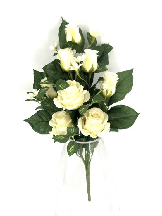 Kalyste - Kalysté - Bouquet gerbe 9 roses crème Ø.25 x H.45 cm