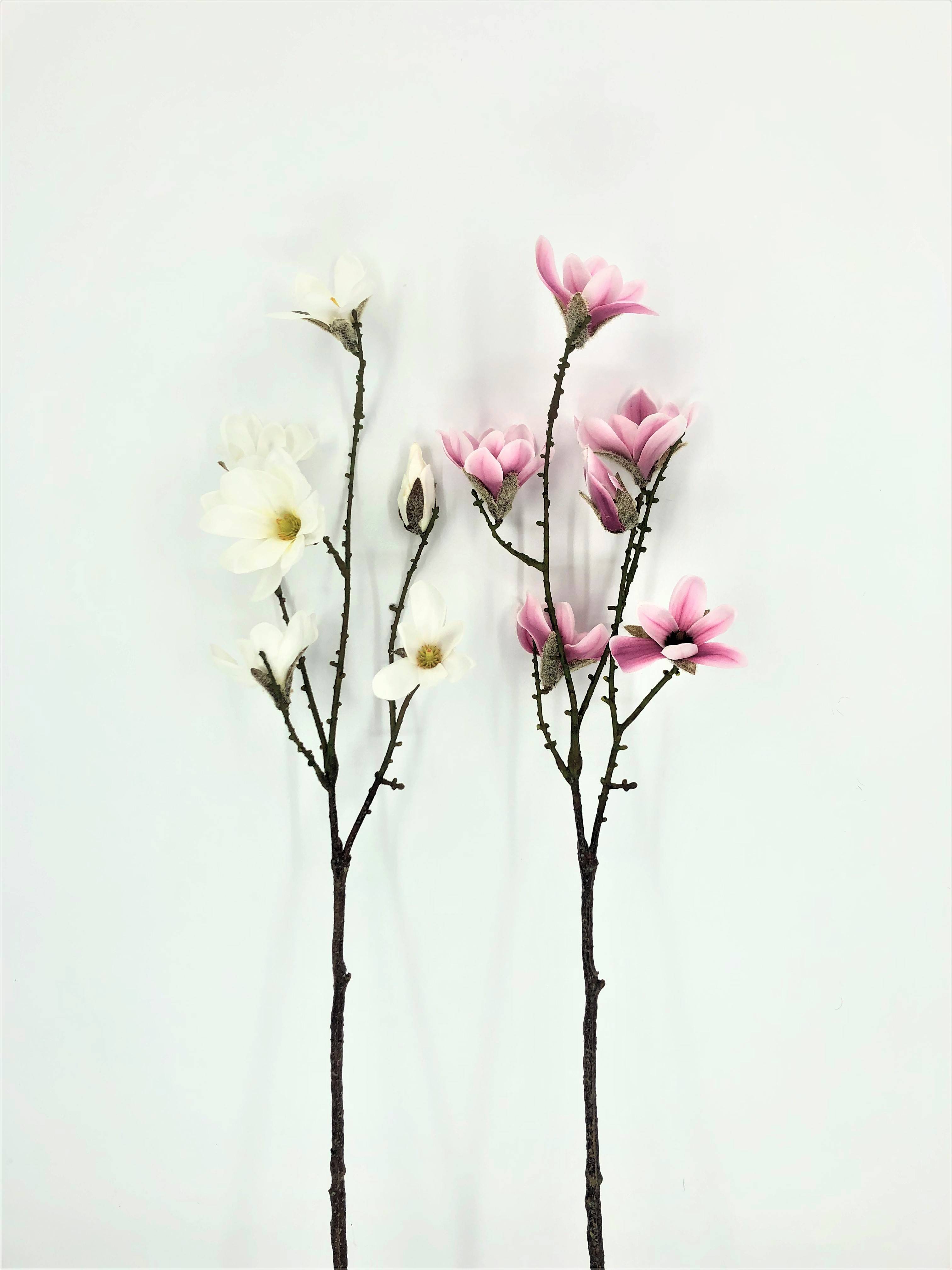 Tallo magnolia rosa artificial 73 cm