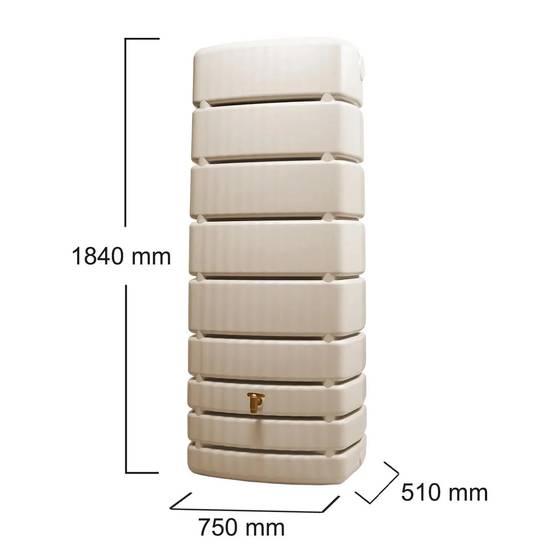 Garantia - Récupérateur d'eau de pluie 500L mural rectangulaire robinet inclus sable Slim - GARANTIA - Image 3