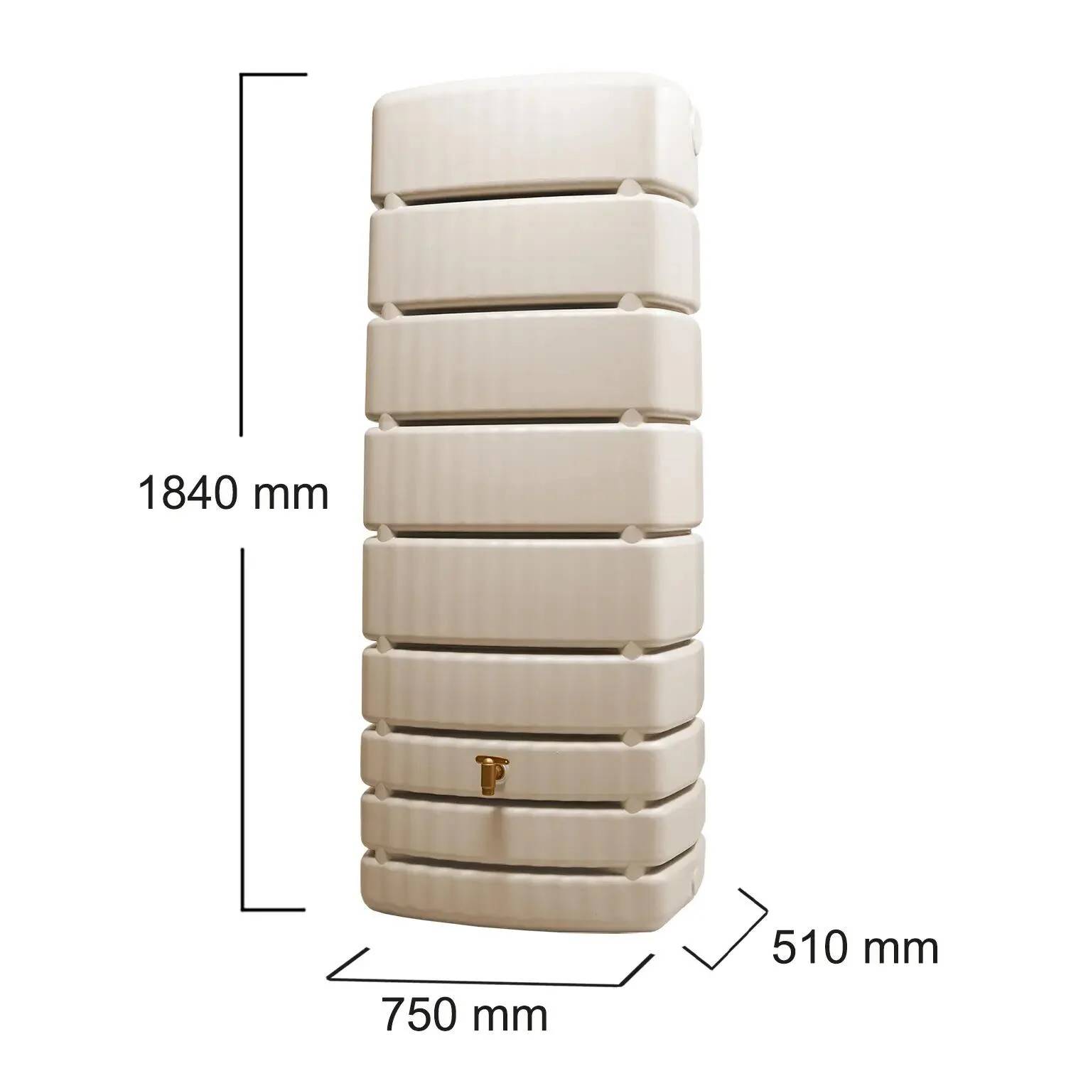 Garantia - Récupérateur d'eau de pluie 500L mural rectangulaire robinet inclus sable Slim - GARANTIA - Image 3