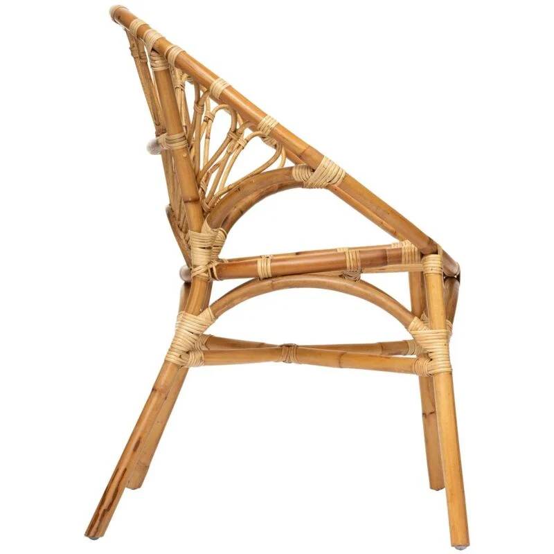 Fauteuil rotin beige L 68 cm P 62 cm H 85 cm - ATMOSPHERA
