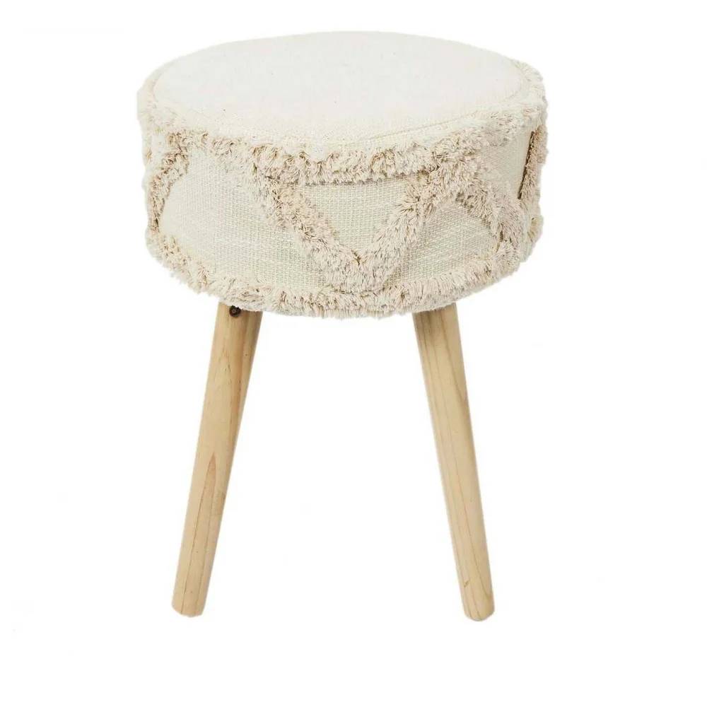 Tabouret rond pieds en pin Mirage L 31 x H 41 cm - THE HOME DECO FACTORY - Image 3