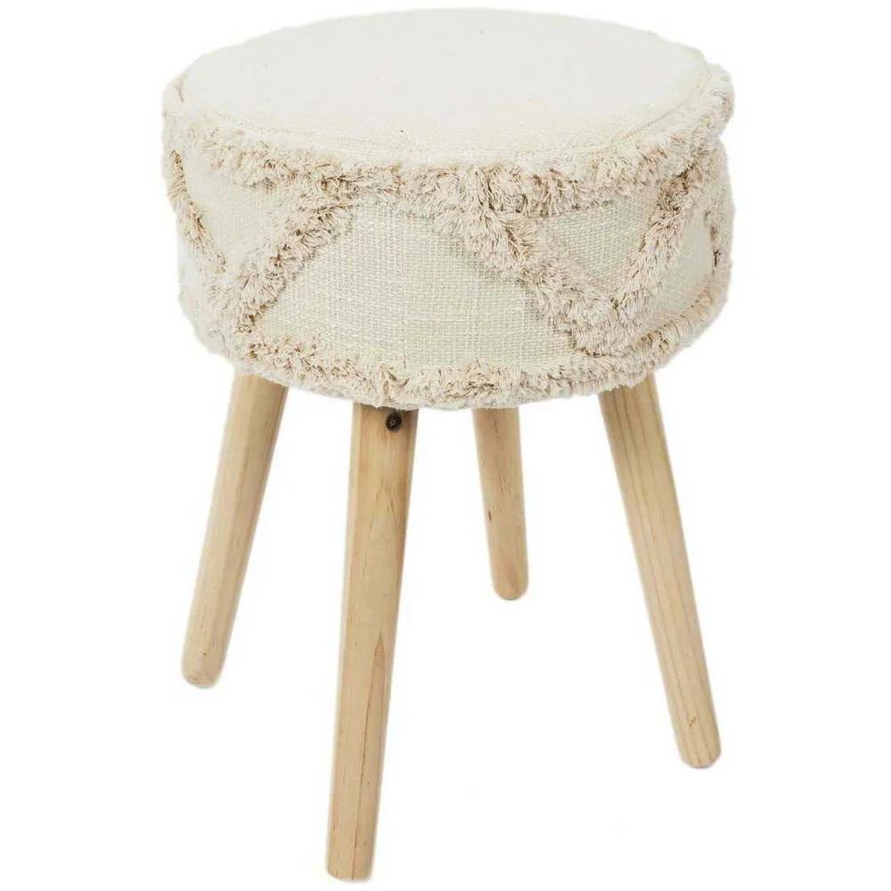 Tabouret rond pieds en pin Mirage L 31 x H 41 cm - THE HOME DECO FACTORY - Image 6