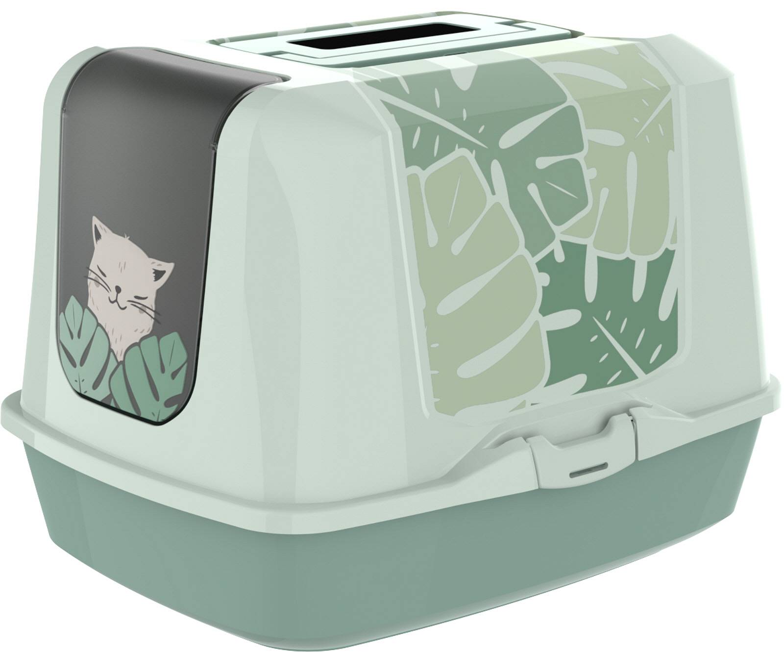 Maison de toilette pour chat Eden vert l.39 x P.50 x H.39 cm